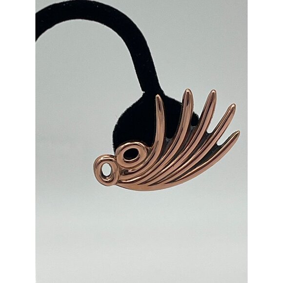 Coro Pair Clip On Earrings Rose Gold Tone Approx 1.75" - Picture 2 of 10